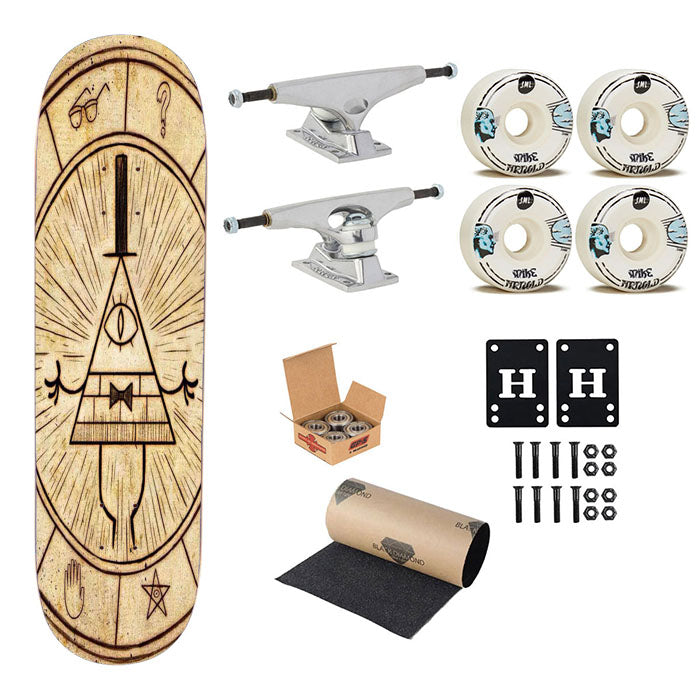 The Gravity Falls Intrigue Triangle Eye Wallp Skateboard Complete Board 8.0" X 31.75"