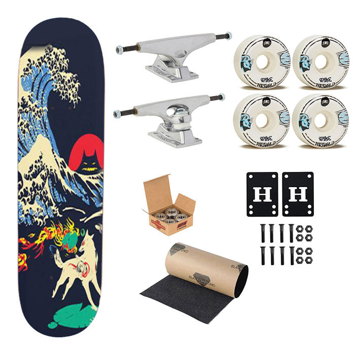 The Great Wave Of Oni Island Skateboard Complete Board 8.0" X 31.75"