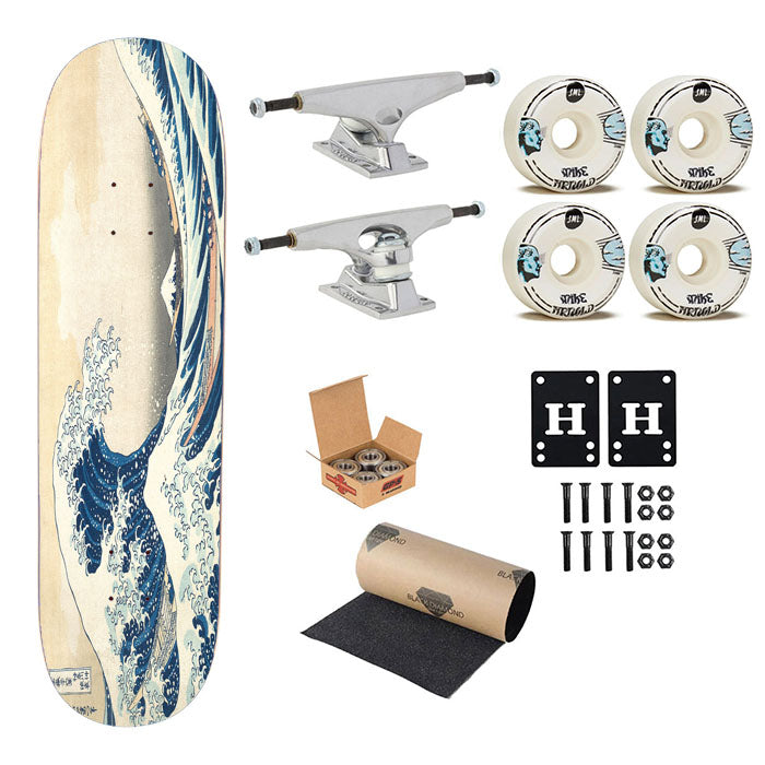 The Great Wave Off Kanagawa Skateboard Complete Board 8.0" X 31.75"
