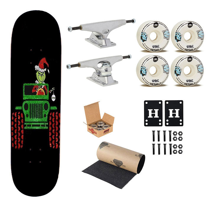 The Grinch Riding Jeep Skateboard Complete Board 8.0" X 31.75"