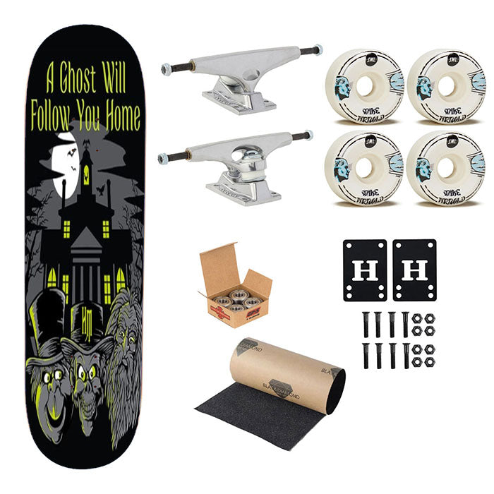 The Haunted Mansion Ghost Will Follow You Home Skateboard Complete Board 8.0" X 31.75"