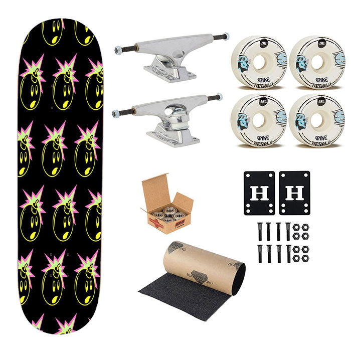 The Hundred Bomb Pattern Skateboard Complete Board 8.0" X 31.75"