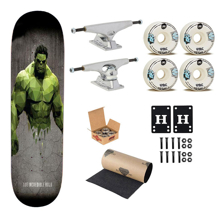 The Incredible Hulk Polygonal Skateboard Complete Board 8.0" X 31.75"
