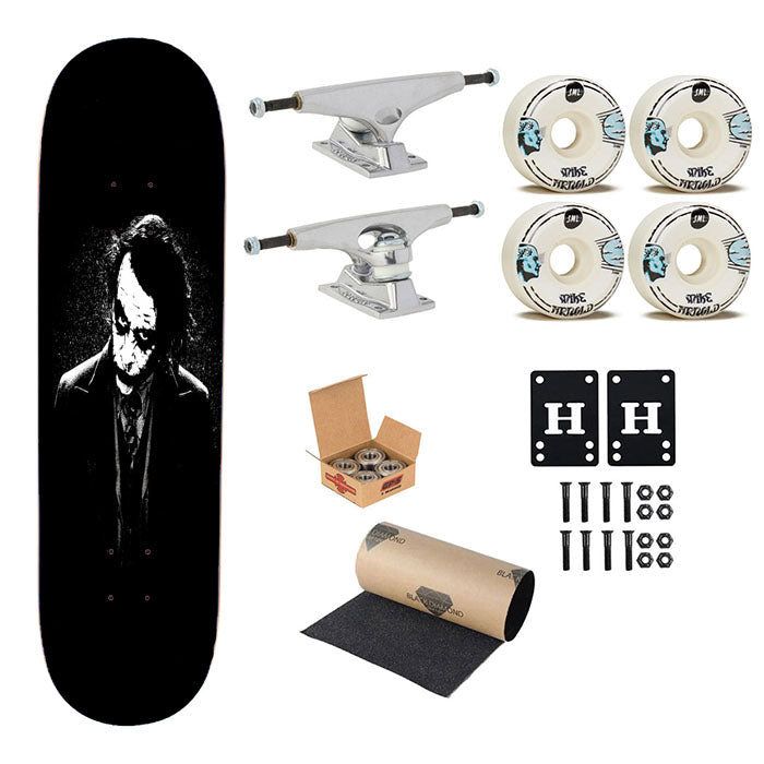 The Joker Batman Black White Skateboard Complete Board 8.0" X 31.75"