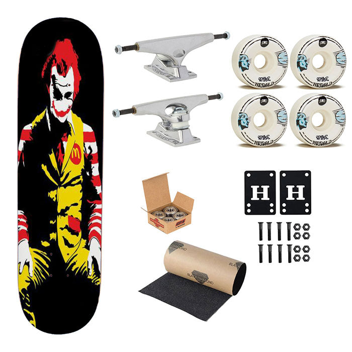The Joker Ronald Mcdonald Batman Skateboard Complete Board 8.0" X 31.75"