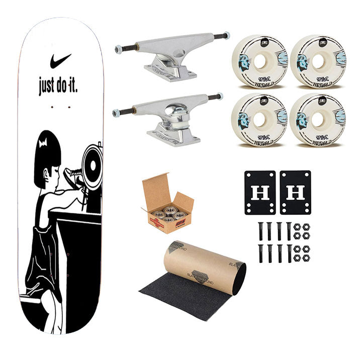 The Little Nike Girl Just Do It Skateboard Complete Board 8.0" X 31.75"