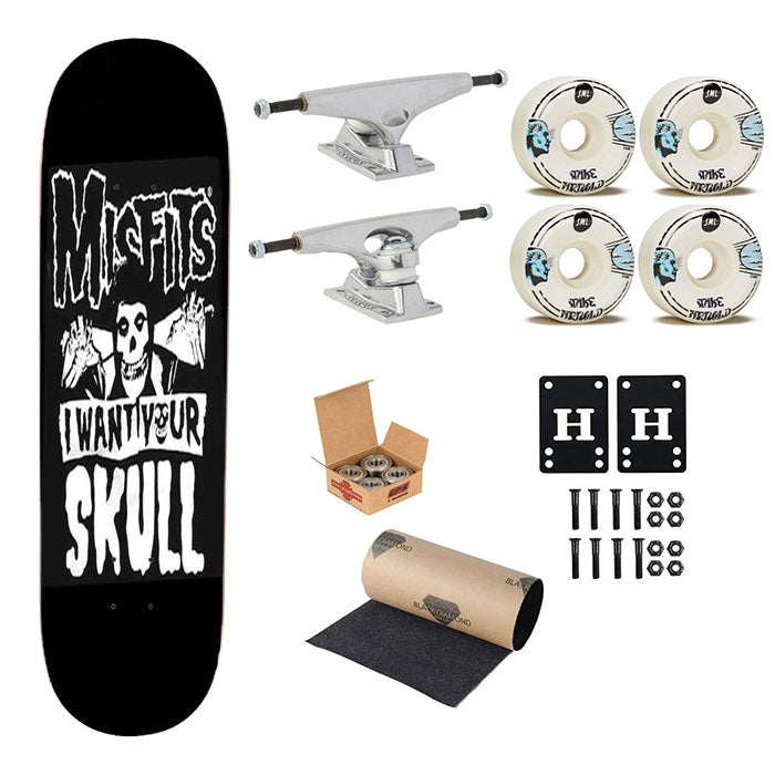 The Misfits Skull Skateboard Complete Board 8.0" X 31.75"