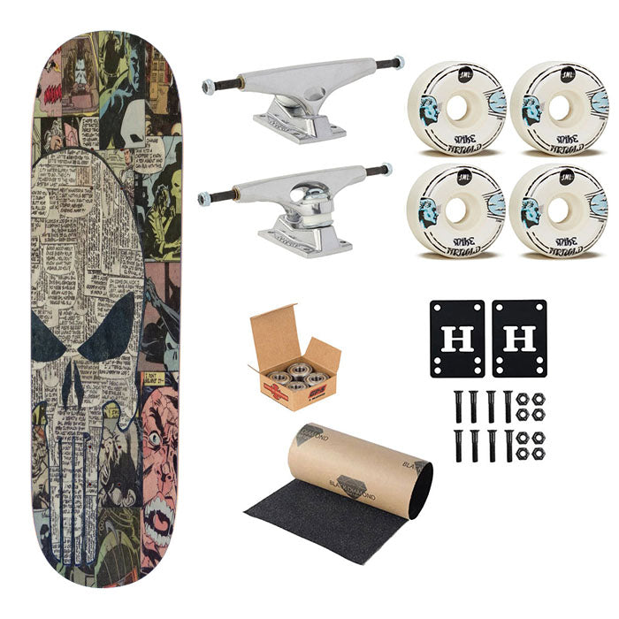 The Punisher Comic Skateboard Complete Board 8.0" X 31.75"