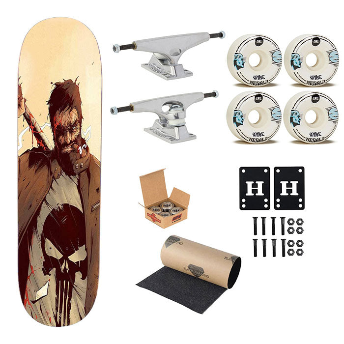 The Punisher Marvel Comics Skateboard Complete Board 8.0" X 31.75"