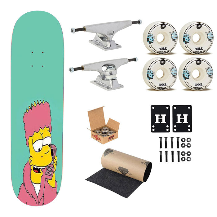 The Simpsons Bart Skateboard Complete Board 8.0" X 31.75"