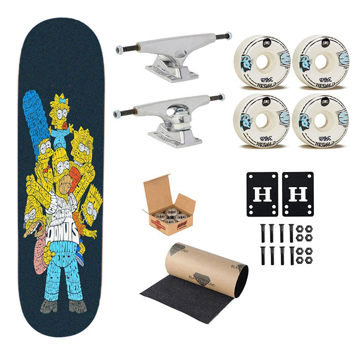The Simpsons Typography Noise Skateboard Complete Board 8.0" X 31.75"