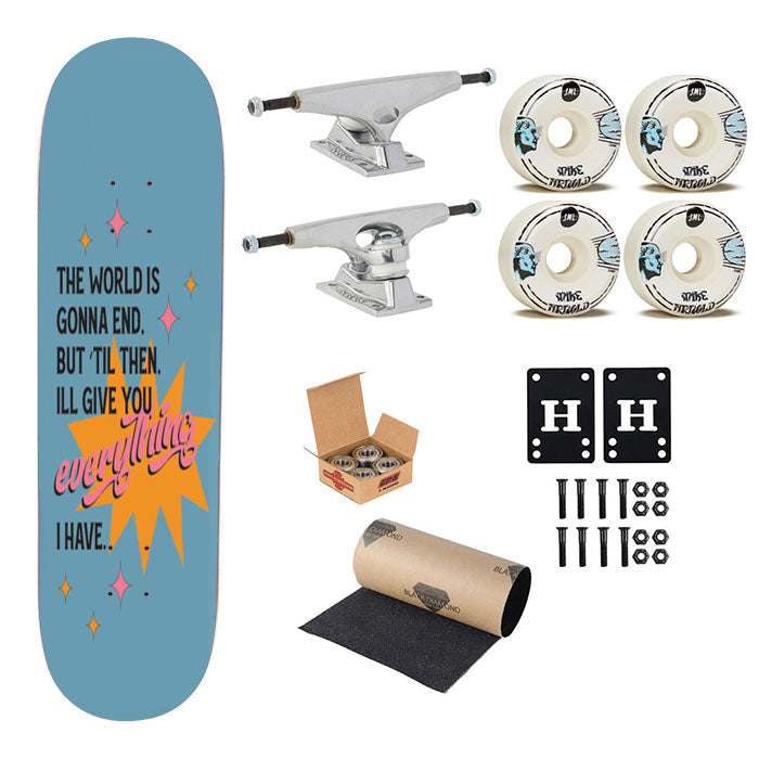 The World Is Gonna End - Fender Skateboard Complete Board 8.0" X 31.75"
