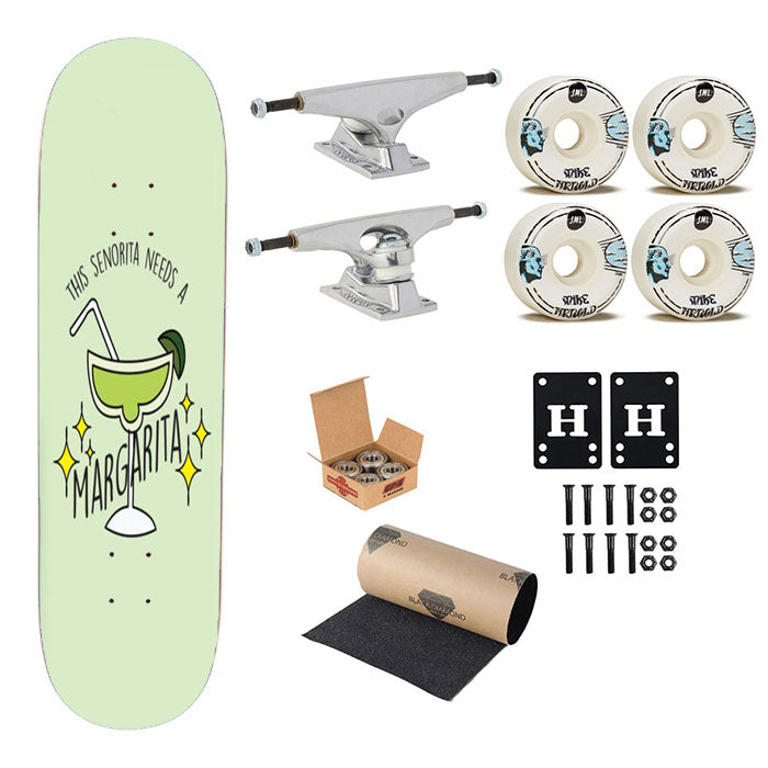This Senorita Needs A Margarita - Funny Quotes Skateboard Complete Board 8.0" X 31.75"