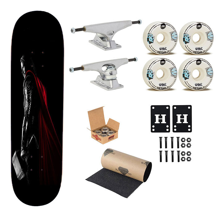 Thor Black Skateboard Complete Board 8.0" X 31.75"