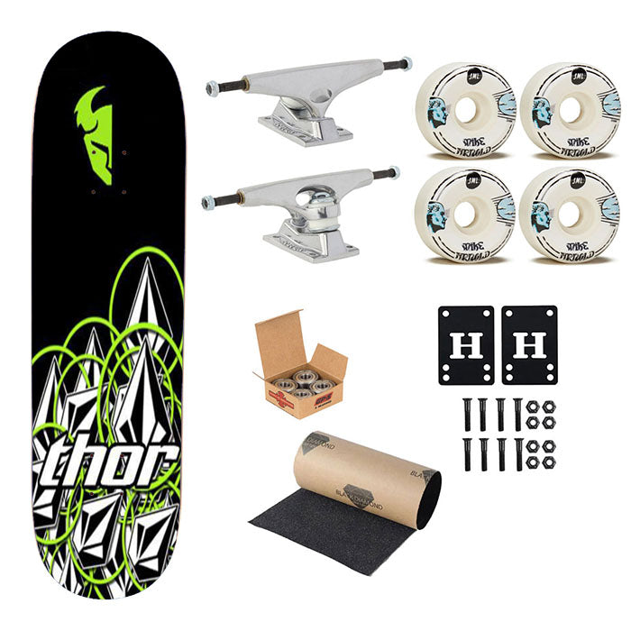 Thor Volcom Sentinel Stickerbomb Mx Protective Skateboard Complete Board 8.0" X 31.75"