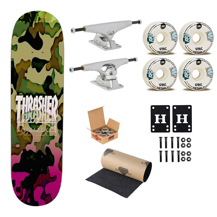Thrasher Bape Camo Skateboard Complete Board 8.0" X 31.75"