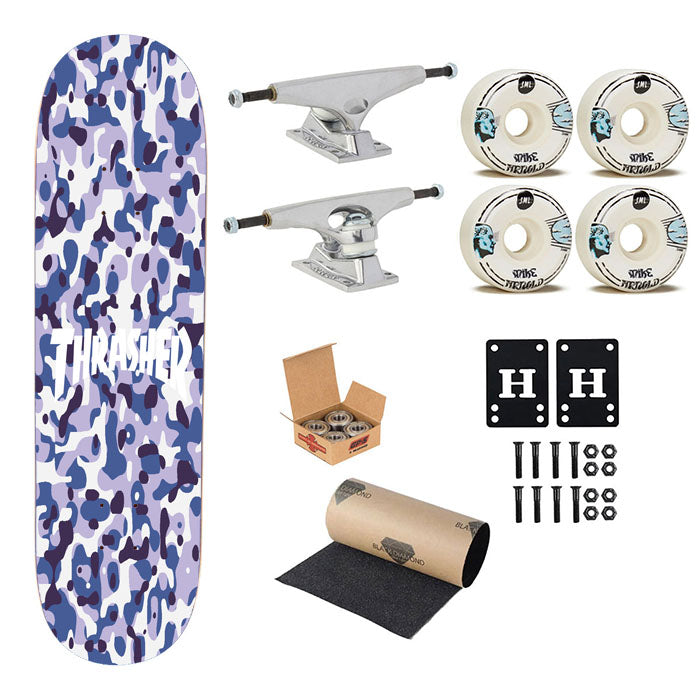 Thrasher Bape Camouflage Blue Purple Skateboard Complete Board 8.0" X 31.75"