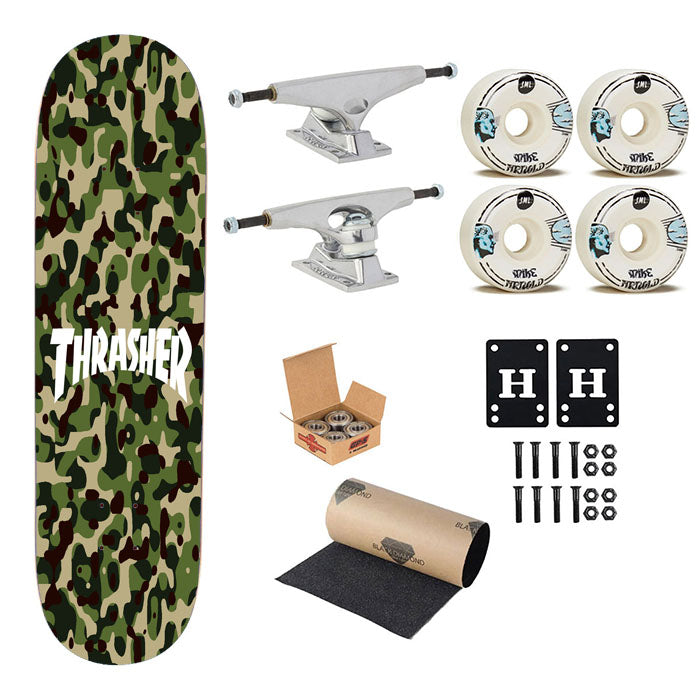 Thrasher Bape Camouflage Green Skateboard Complete Board 8.0" X 31.75"