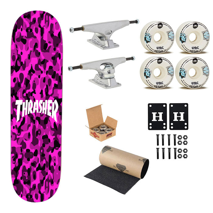 Thrasher Bape Camouflage Purple Skateboard Complete Board 8.0" X 31.75"