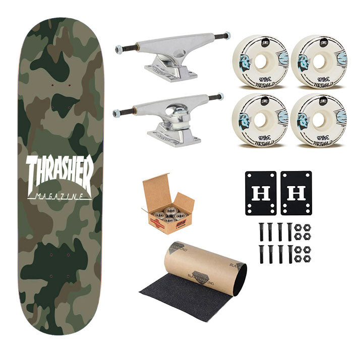 Thrasher Magazine Bape Camo Skateboard Complete Board 8.0" X 31.75"
