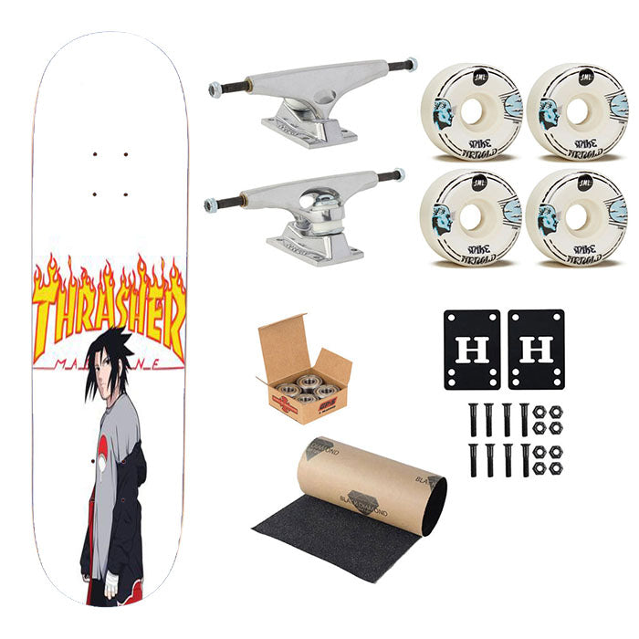 Thrasher White Magazine Sasuke Skateboard Complete Board 8.0" X 31.75"