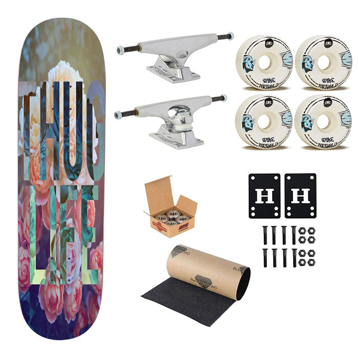 Thug Life Roses Floral Skateboard Complete Board 8.0" X 31.75"