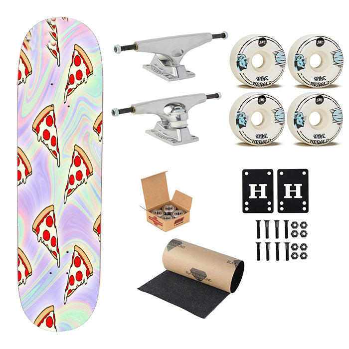 Tie Dye Pizza Slices Skateboard Complete Board 8.0" X 31.75"