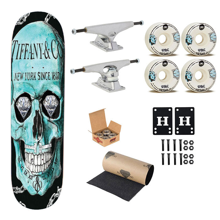 Tiffany And Co Skull Diamond Skateboard Complete Board 8.0" X 31.75"