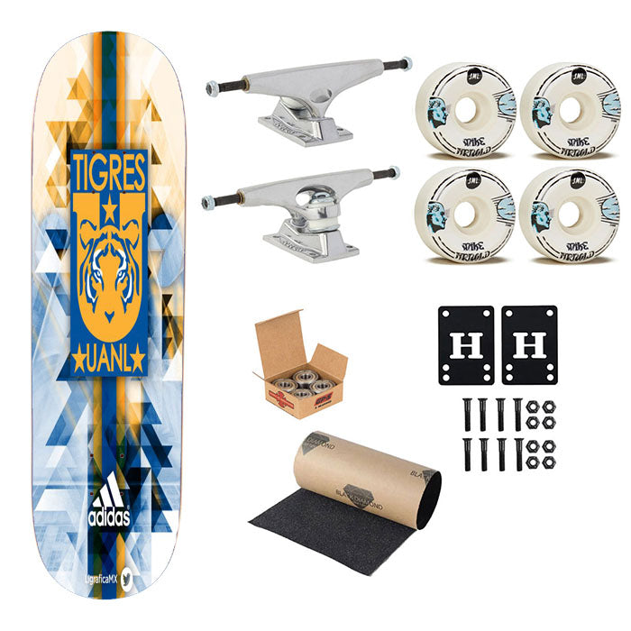 Tigres Uanl Club De Futbol Skateboard Complete Board 8.0" X 31.75"