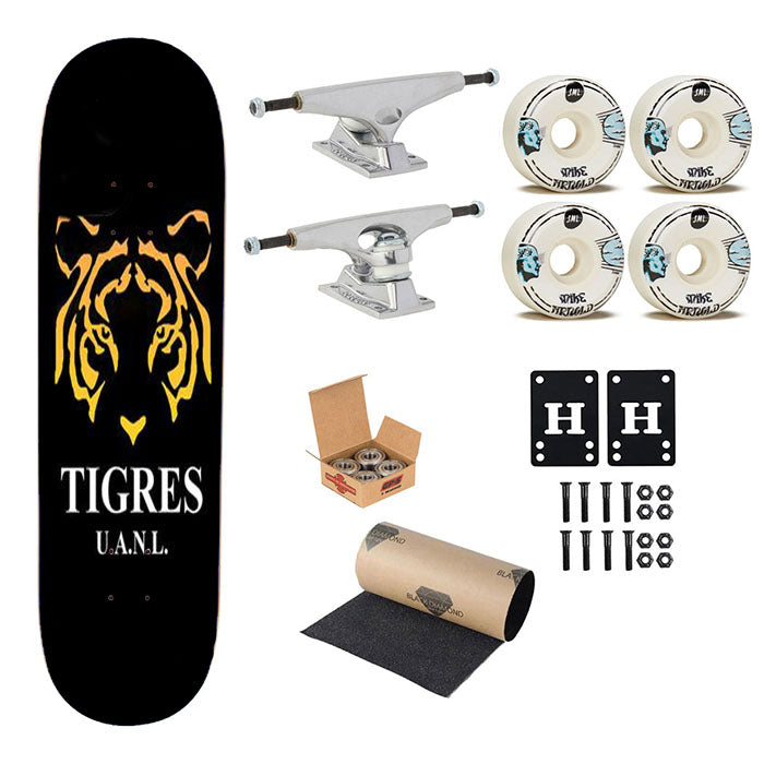 Tigres Uanl Futbol Mascot Art Skateboard Complete Board 8.0" X 31.75"