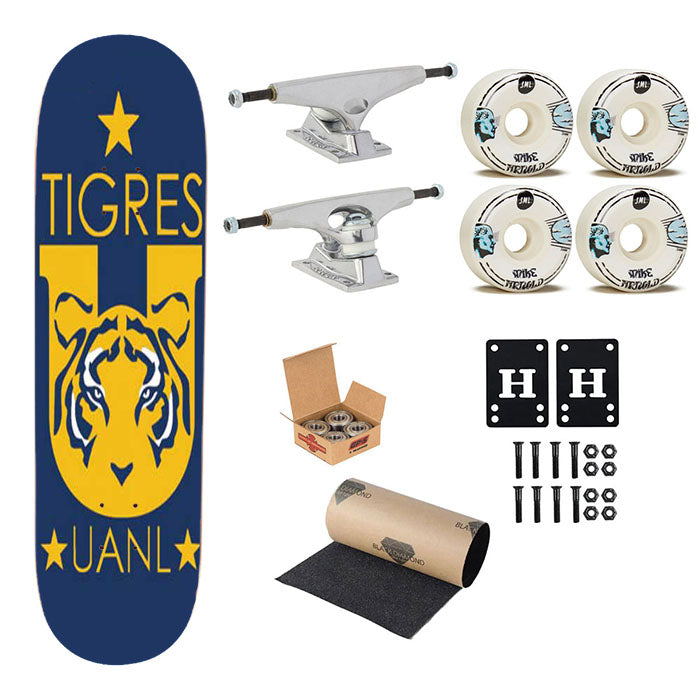 Tigres Uanl Logo Skateboard Complete Board 8.0" X 31.75"