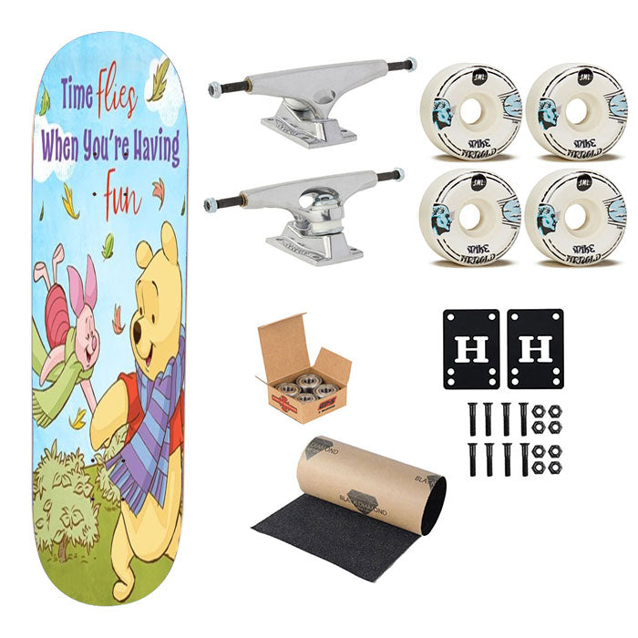 Time Flies Pooh And Piglet Skateboard Complete Board 8.0" X 31.75"