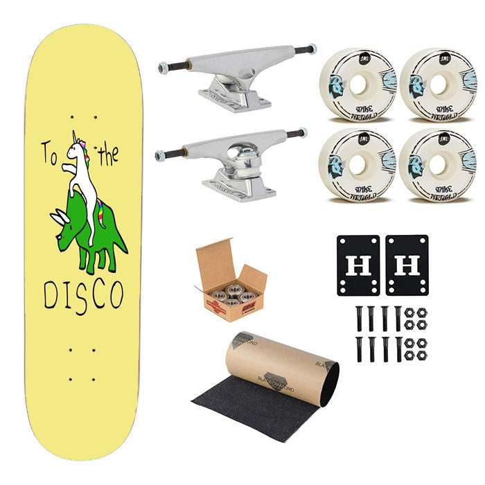 To The Disco Unicorn Rhinoceros Funny Animal Cartoon Skateboard Complete Board 8.0" X 31.75"