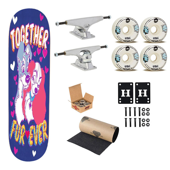 Together Furever Lady & The Tramp Skateboard Complete Board 8.0" X 31.75"