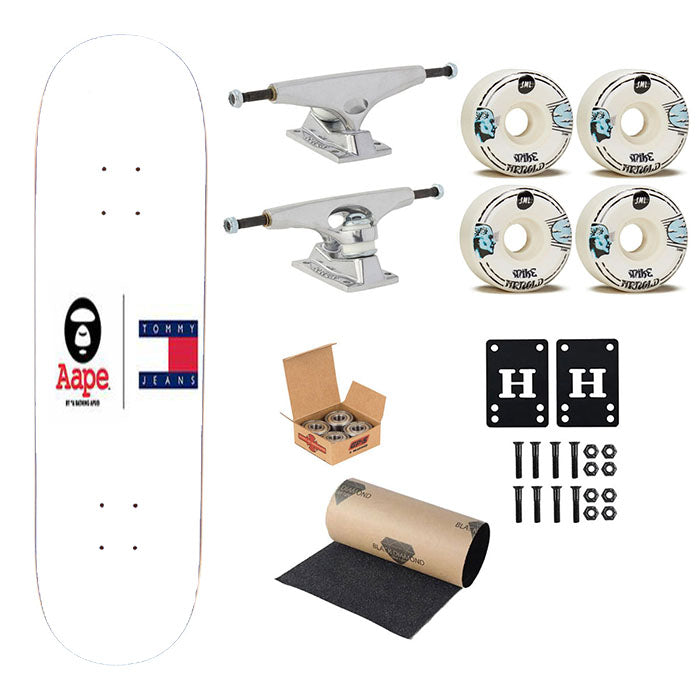 Tommy Hilfiger A Bathing Ape Logo Skateboard Complete Board 8.0" X 31.75"