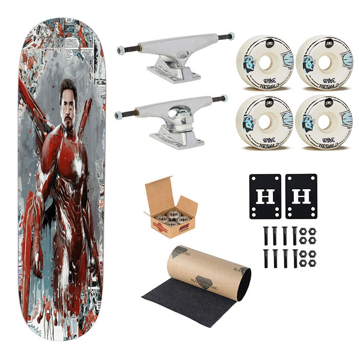 Tony Iron Man Comic Painting Artwork Wallpaper Skateboard Complete Board 8.0" X 31.75"