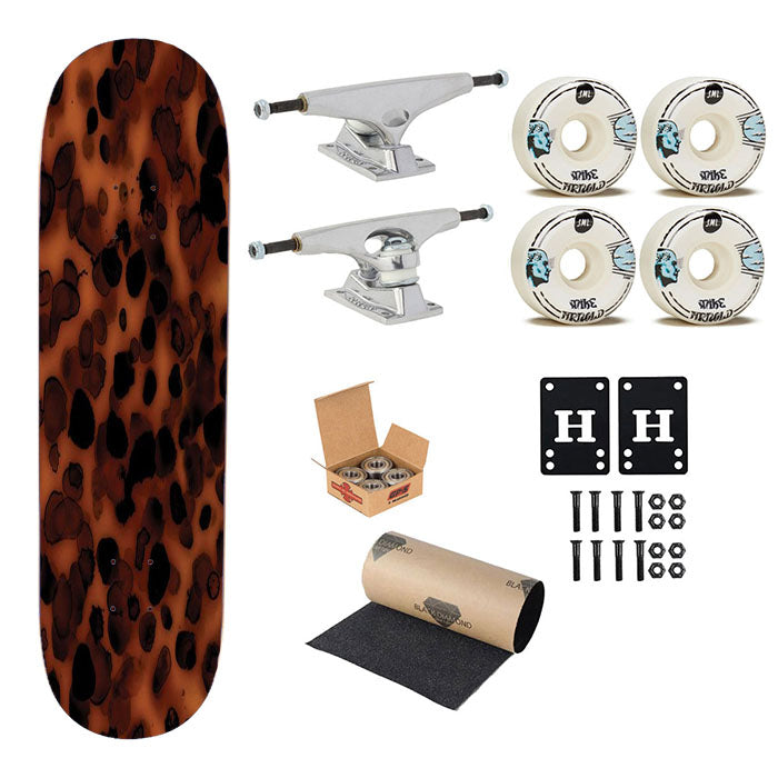 Tortoise Shell Pattern Texture Skateboard Complete Board 8.0" X 31.75"