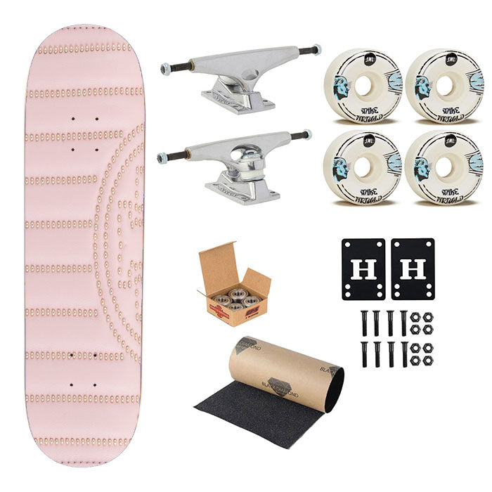 Tory Burch Fleming Mini Stud Wallet Shell Pink Skateboard Complete Board 8.0" X 31.75"