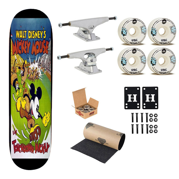 Touchdown Mickey Classic Poster-Recovered Skateboard Complete Board 8.0" X 31.75"