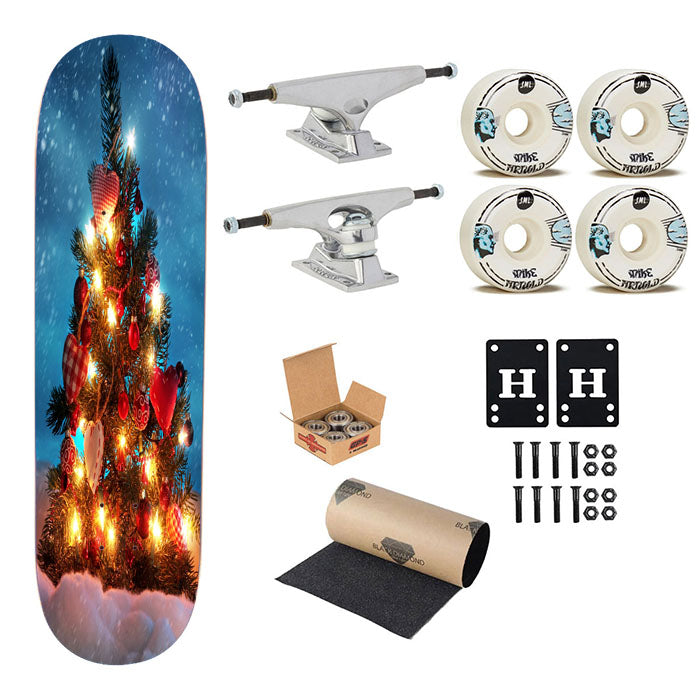 Tree Lamp Christmas Skateboard Complete Board 8.0" X 31.75"