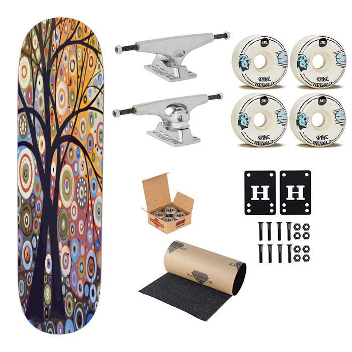 Tree Love Floral Skateboard Complete Board 8.0" X 31.75"