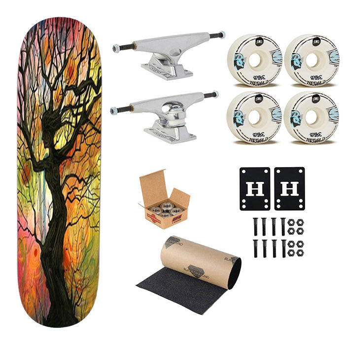 Tree Love Floral 2 Skateboard Complete Board 8.0" X 31.75"