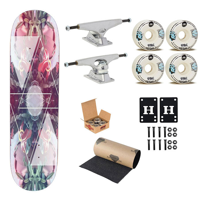 Triangle Flower Skateboard Complete Board 8.0" X 31.75"