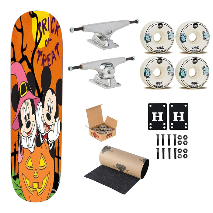 Trick Or Treat Mickey And Minnie Skateboard Complete Board 8.0" X 31.75"