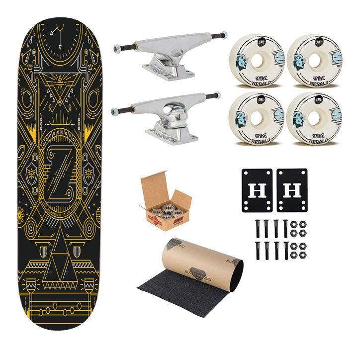 Triforce Zelda Aztec Pattern Skateboard Complete Board 8.0" X 31.75"