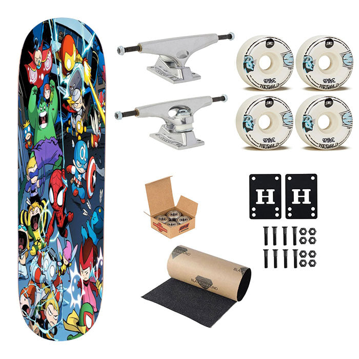 Tsum Tsum Marvel War Skateboard Complete Board 8.0" X 31.75"