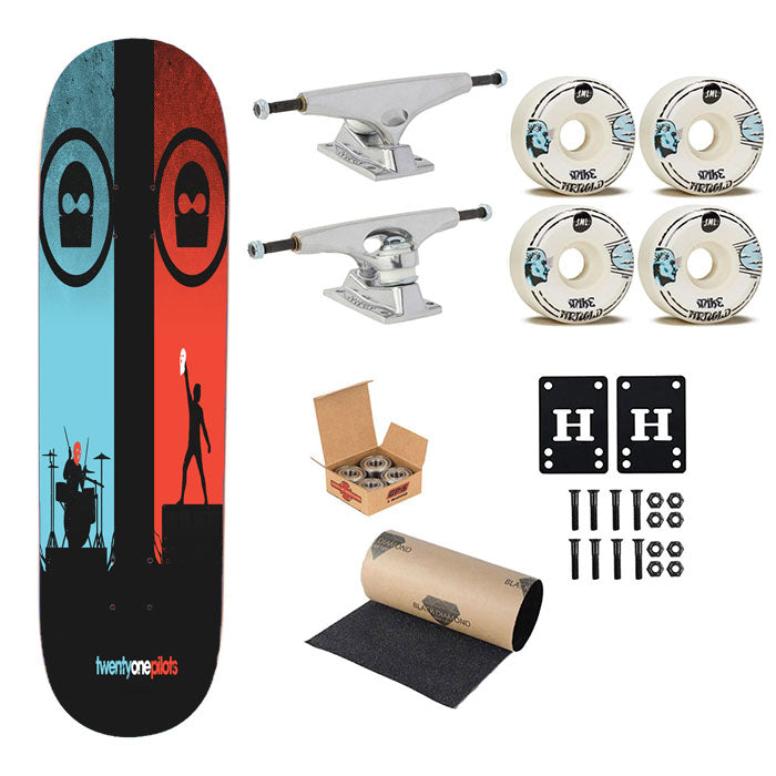 Twenty One Pilot Skateboard Complete Board 8.0" X 31.75"