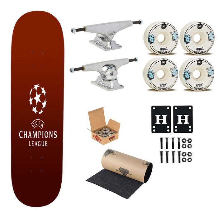 Uefa Champions League Football Logo Wallpaper Skateboard Complete Board 8.0" X 31.75"