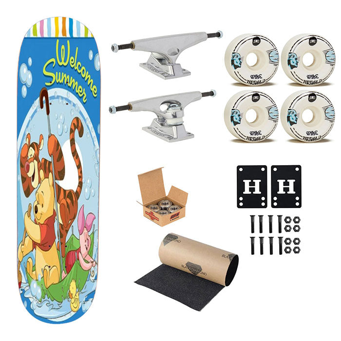 Umbrella Bubbles Winnie The Pooh Skateboard Complete Board 8.0" X 31.75"