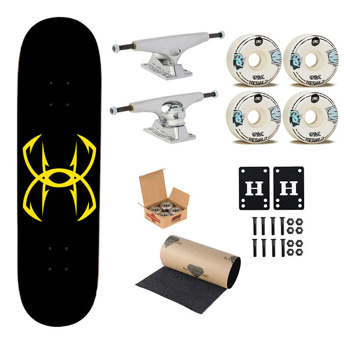 Under Armour Black Fish Hook Skateboard Complete Board 8.0" X 31.75"